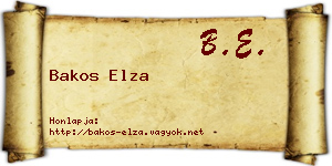 Bakos Elza névjegykártya
