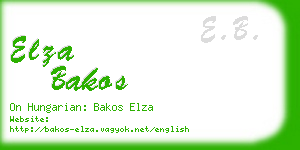 elza bakos business card